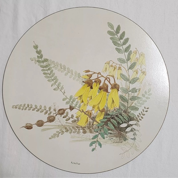 RARE Vintage JASON Wild Flower Round Placemats Set Of 6 - Picture 3 of 10